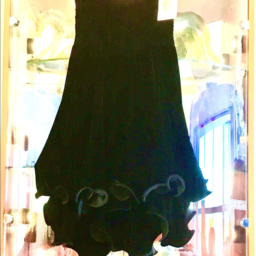 Brand new Italian made black velvet  skirt.